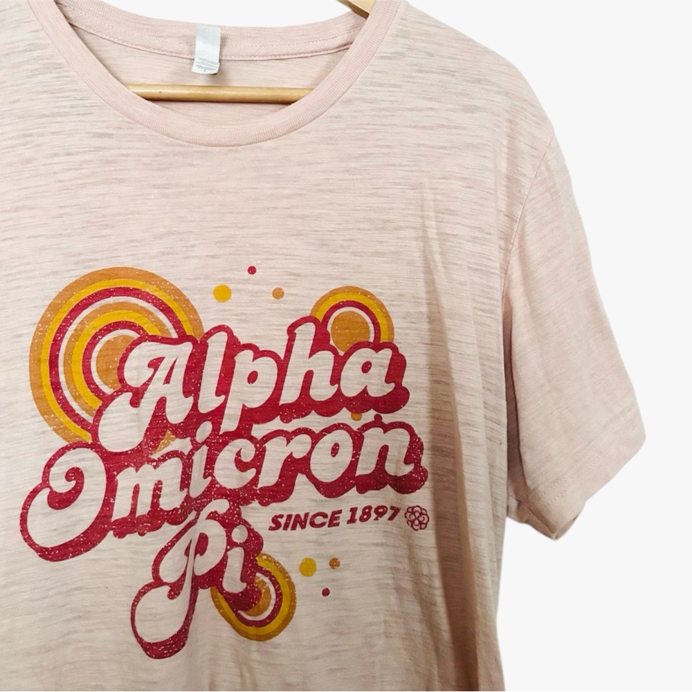 💥 Bella Canvas Alpha Omicron Pi Pink Retro Crewneck Top